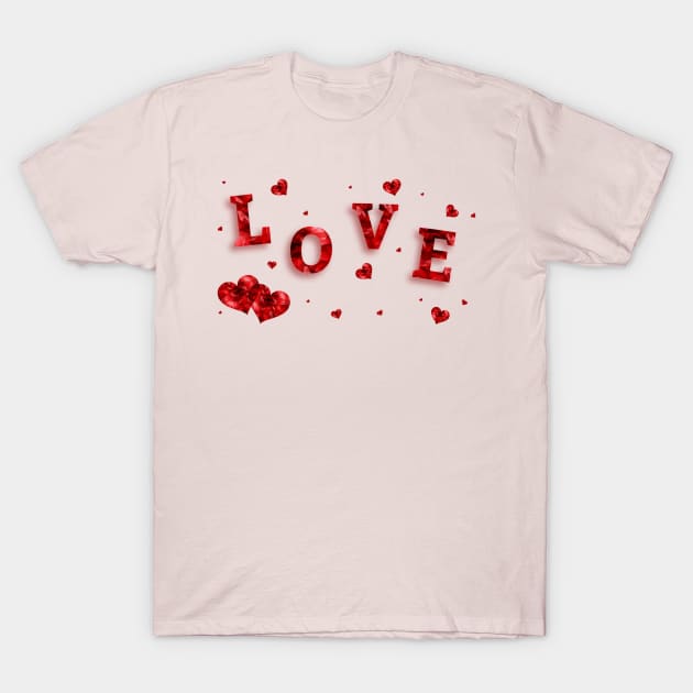 Love of Hearts T-Shirt by Moses77